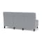 Lesro Siena Lounge Reception Armless 3 Seat Tandem Seating No Center Arms, Black, RS Fog Upholstery SN3102 - alternate 3